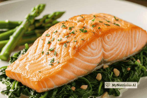 Salmon with Creamed Spinach