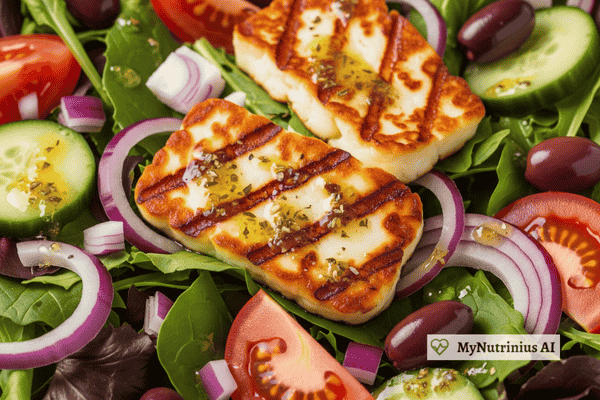 Greek Salad with Grilled Halloumi