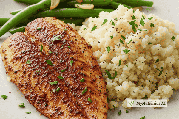 Blackened Tilapia with Cauliflower Rice