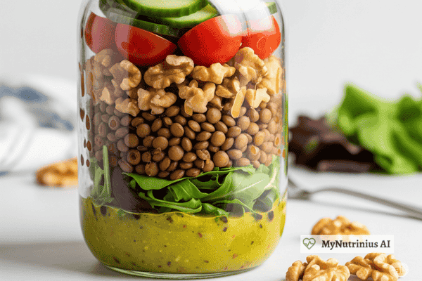 Lentil & Walnut Salad Jars