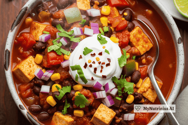 5. Hearty Tofu & Black Bean Chili (The Comfort-Food One)