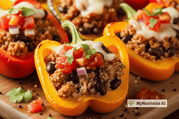 Spicy Turkey & Black Bean Stuffed Peppers
