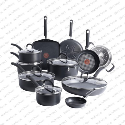 T-fal Ultimate Hard Anodized Nonstick Cookware Set, 17 Piece, Black