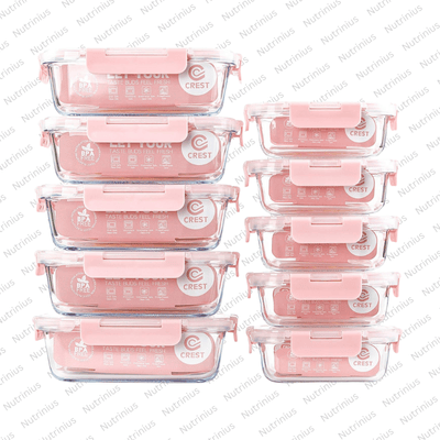 C CREST [10 Pack] Glass Meal Prep Containers with Lids
