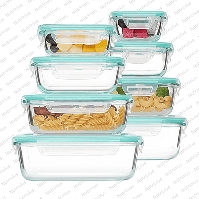 Vtopmart 8 Pack Glass Food Storage Containers with Airtight Lids